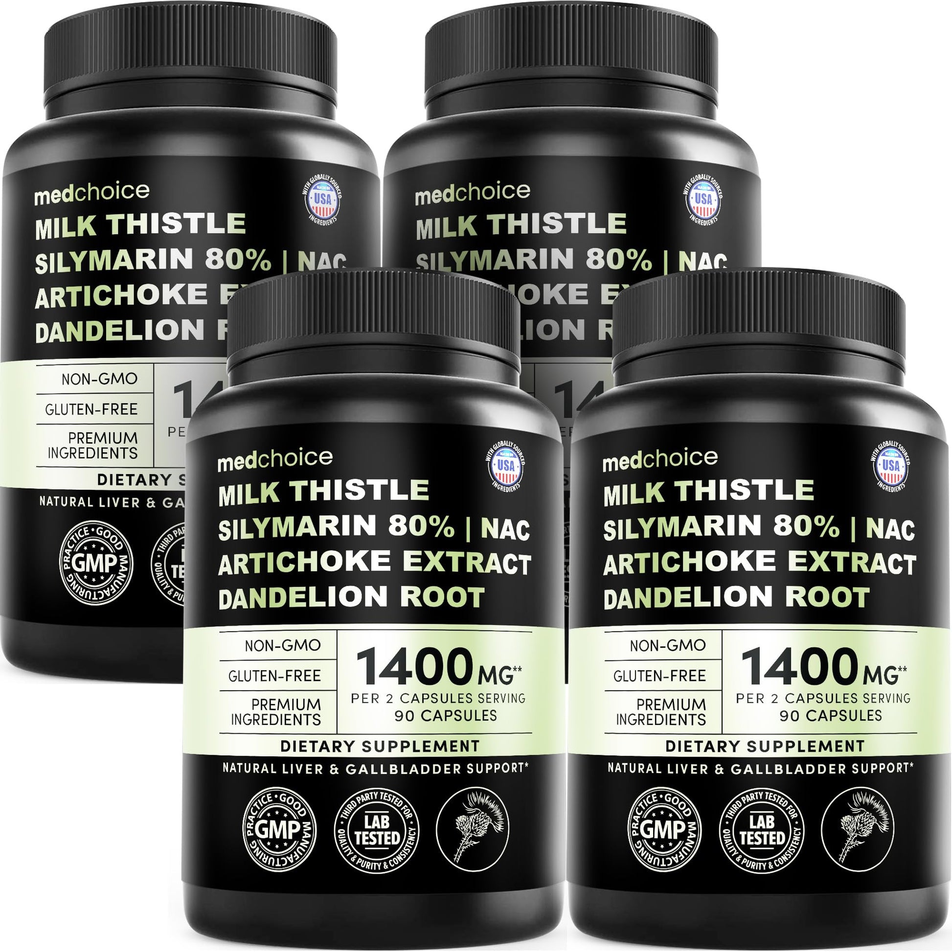 MEDCHOICE Milk Thistle with NAC, Artichoke & Dandelion Liver Support Capsules, 360 Capsules