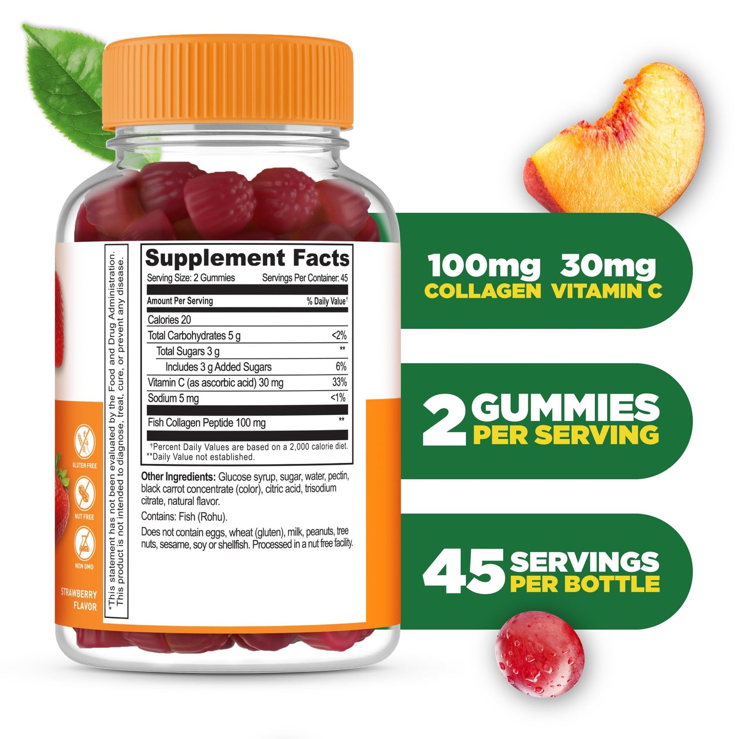 Lifeable Collagen Peptides Gummies 90 Count