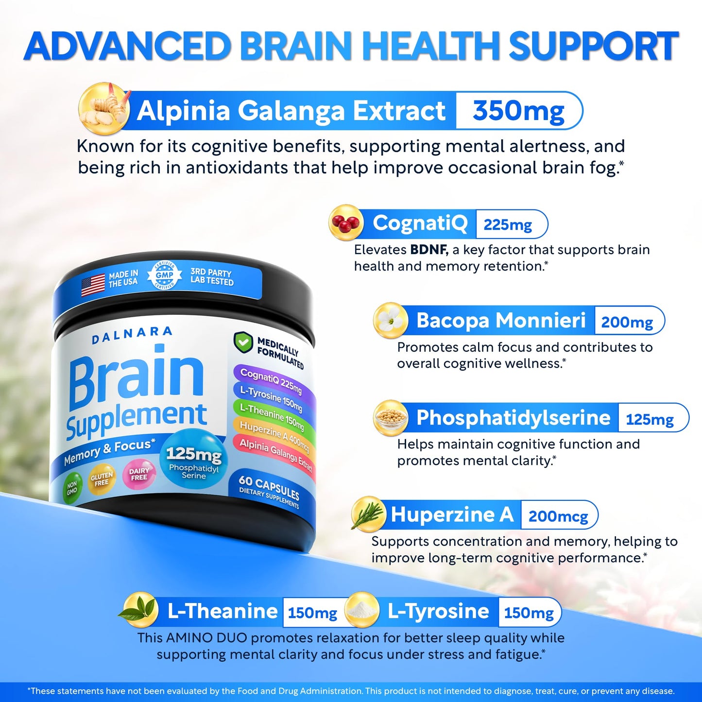 Dalnara Brain Fog Supplement for Women Capsule, 60 Count