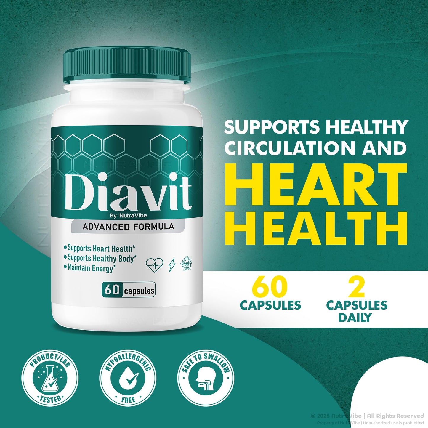 NutraVibe Diavit Daily Balance & Circulation Support Capsule 120