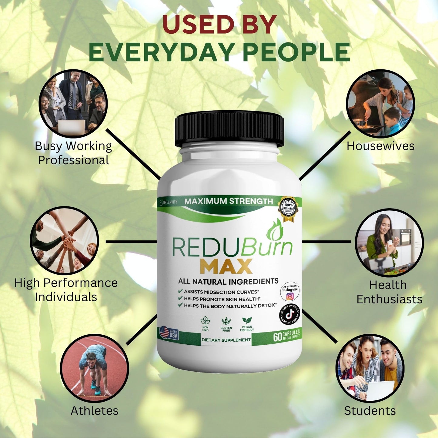 GREENVIFY Redubutt Max Maximum Strength Dietary Supplement 60 Capsules