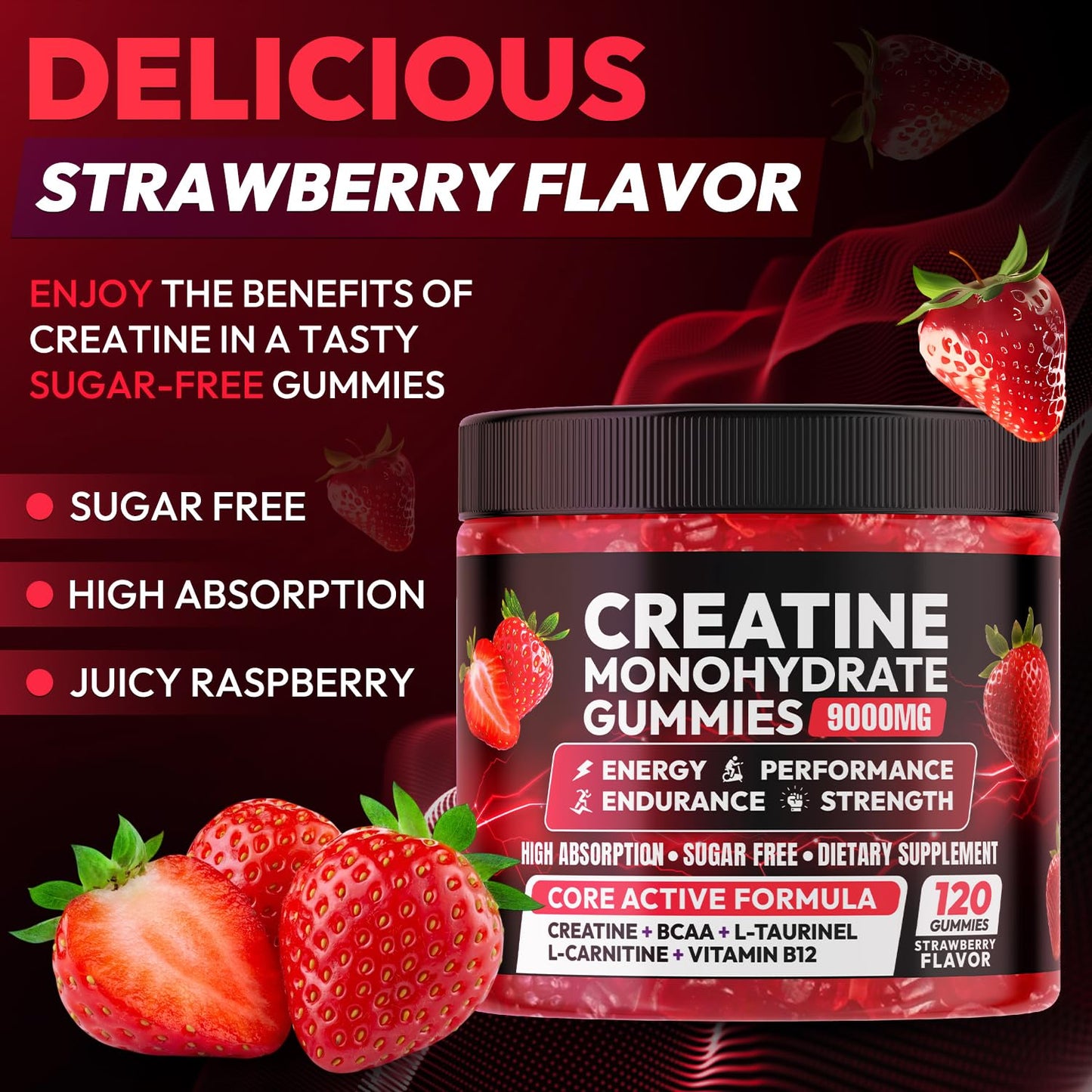 Cytona Creatine Monohydrate Gummies 5000MG, 120 Count