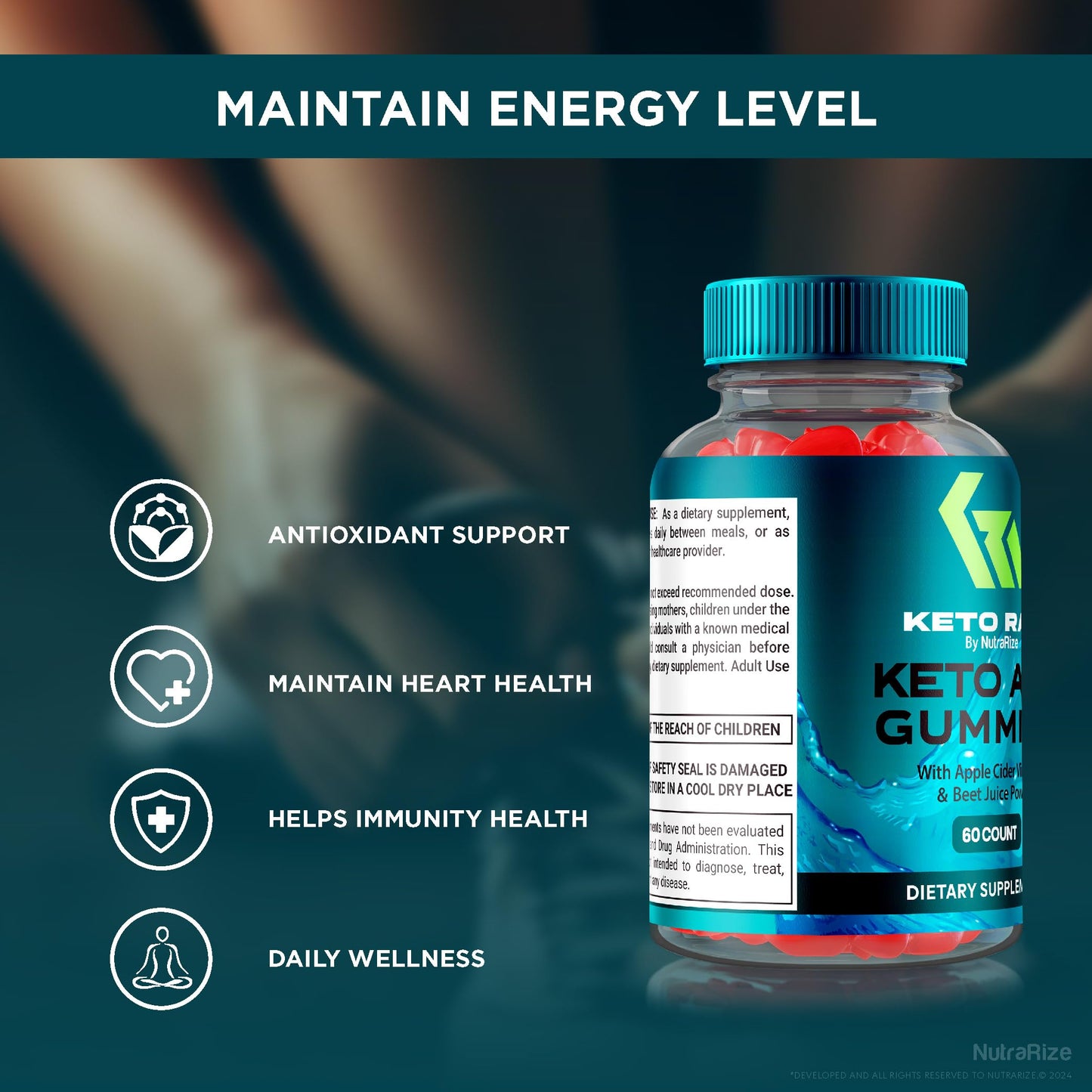NutraRize Keto Rain ACV Gummies 180 Count