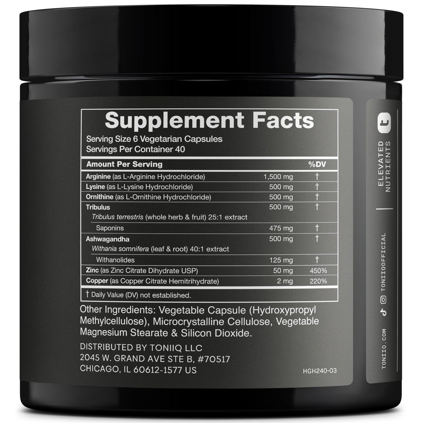 Toniiq HGH Supplements for Men & Women Capsules 240 Count