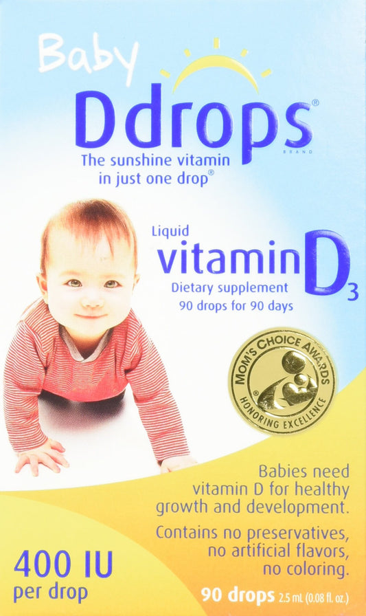 Ddrops Vitamin D Baby 400 IU Drops, 90 Drops