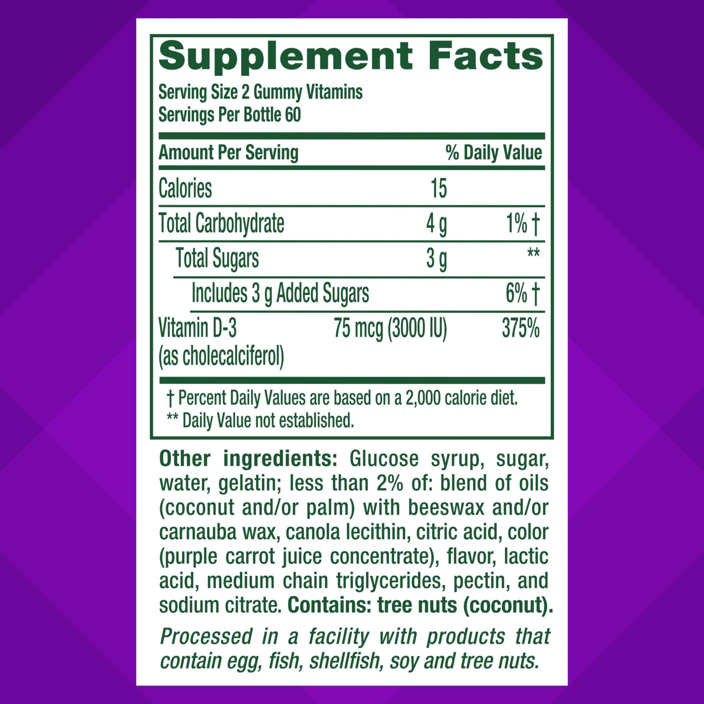 Vitafusion Vitamin D3 Extra Strength Gummy 120 Count