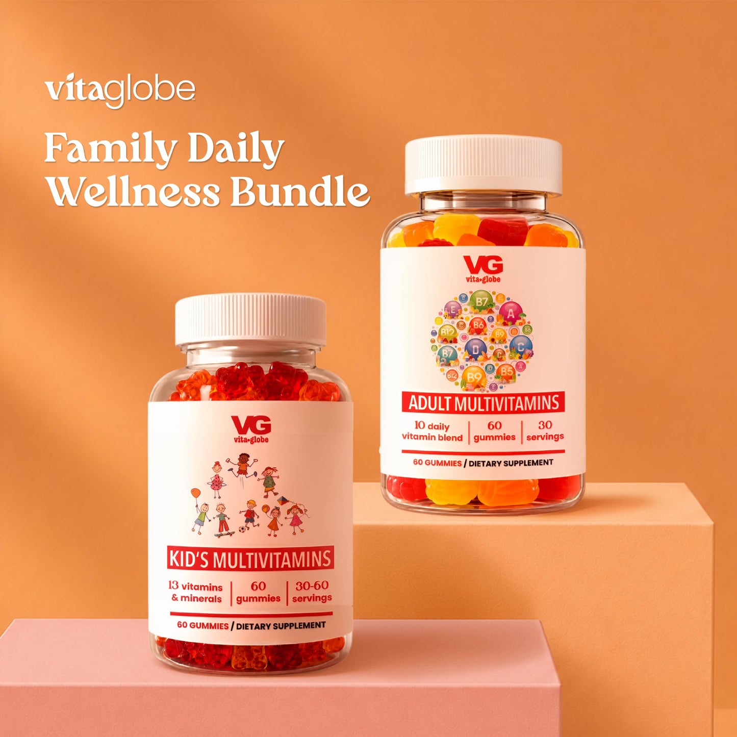 VITA GLOBE Elderberry Gummies with Vitamin C, Zinc, Immune Support Vegan, 60 Count