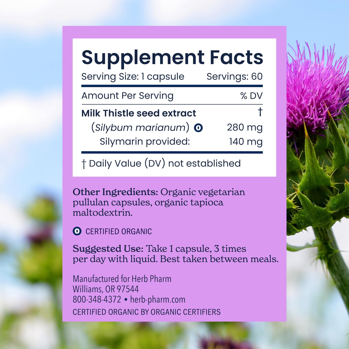 Herb Pharm Milk Thistle Capsules 60 Count