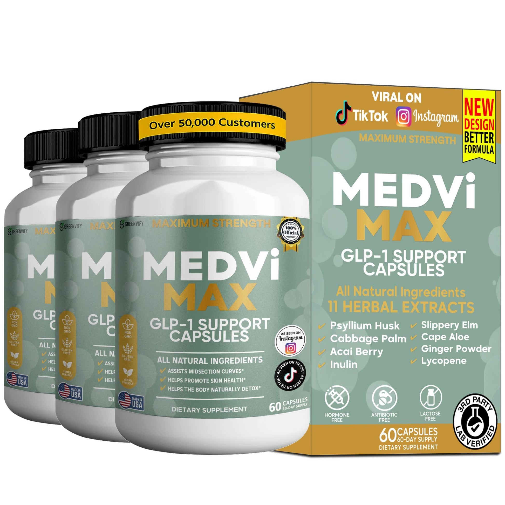 GREENVIFY MEDVi MAX GLP-1 Support Capsules, 60 Capsules