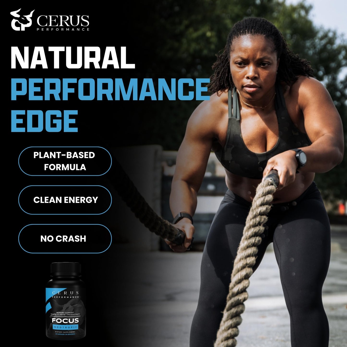 Cerus Performance Focus Nootropic Supplement Capsule 60 Count