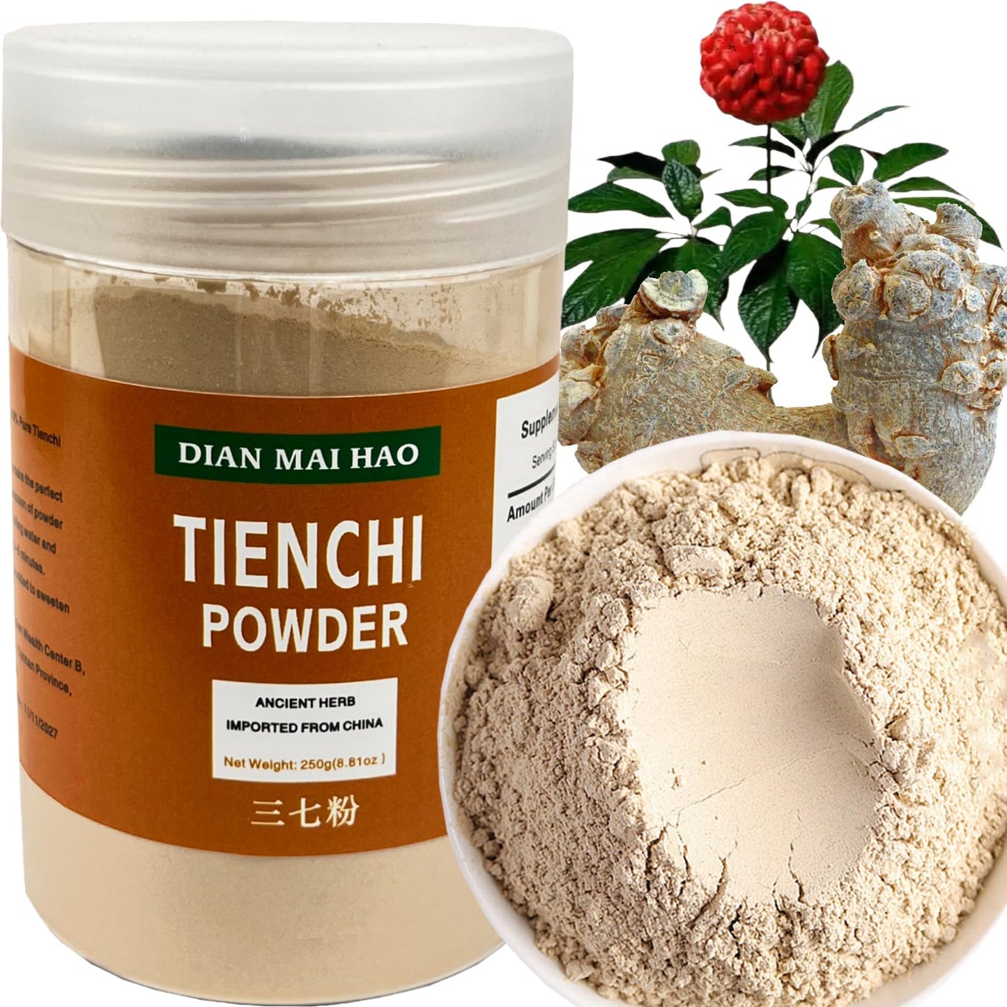 DIAN MAI HAO Notoginseng Tien Chi Root Powder 8.81 Ounce