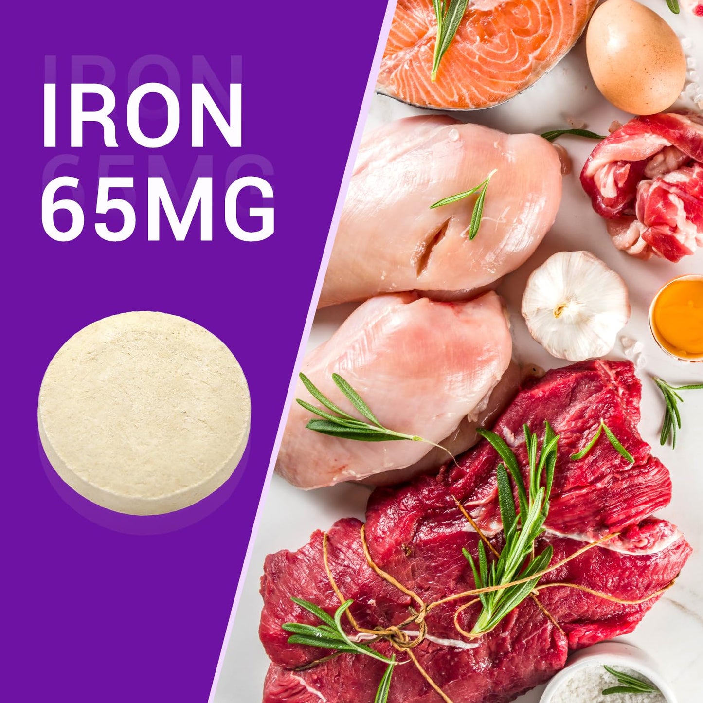 Heivy Iron Supplement Ferrous Sulfate 325mg with Vitamin C Tablet 240 Count