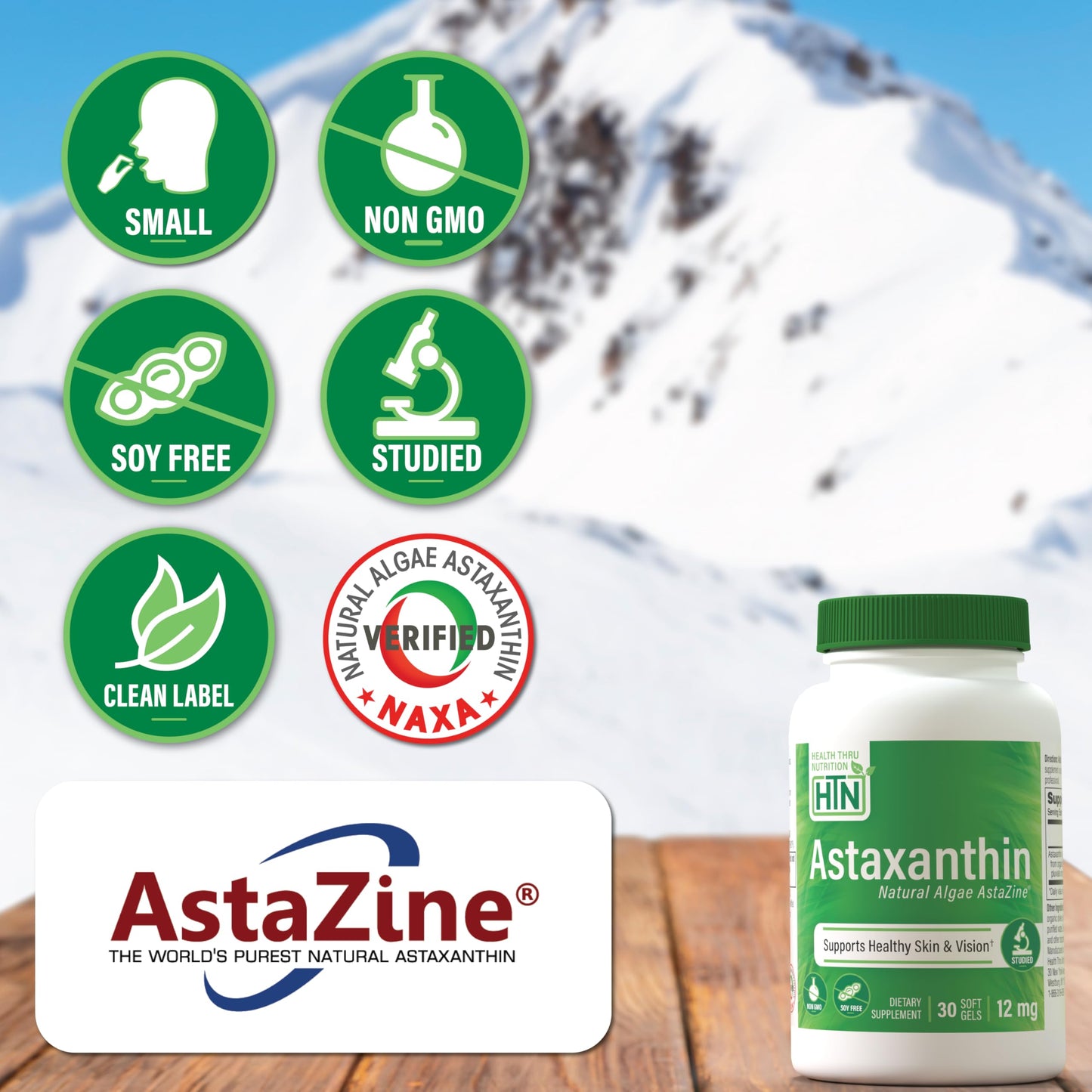 Health Thru Nutrition Astaxanthin Triple Strength 12mg Supplement Softgels 30
