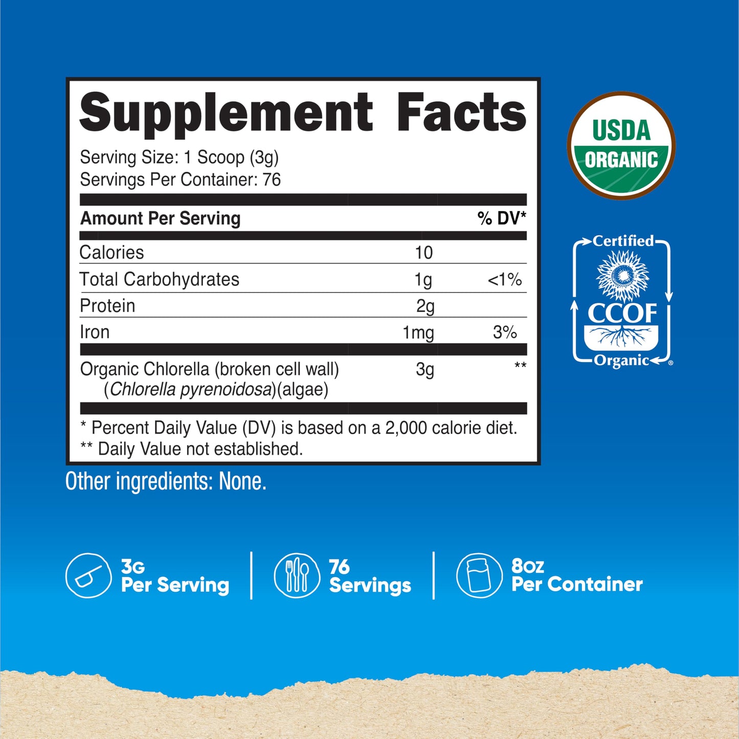 Nutricost Organic Chlorella Powder 8.1 Ounce