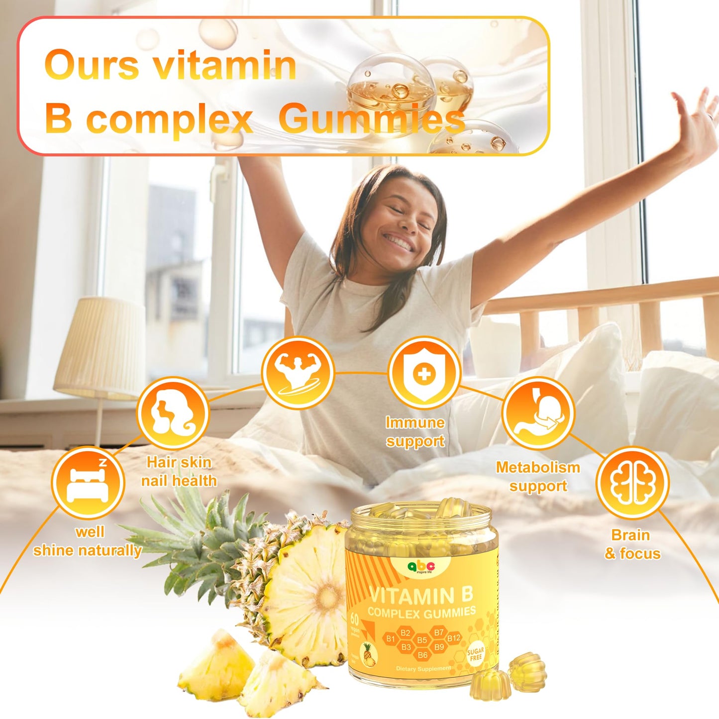 NEWOLITE Vitamin B Complex Gummies 60 Count