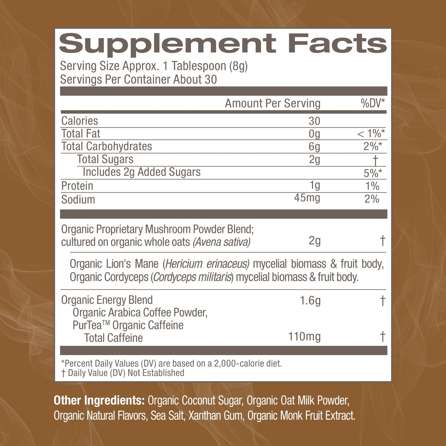 OM Mushroom Superfood Coffee Latte Blend Mushroom Powder, Lion's Mane, Cordyceps, Reishi, Chaga, Energy & Mental Clarity Support Supplement, 8.47 oz