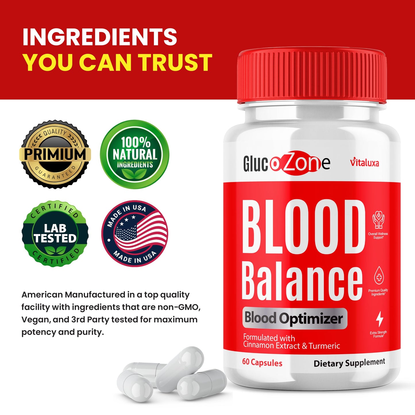 Vitaluxa GlucoZone Capsules, 300 ct