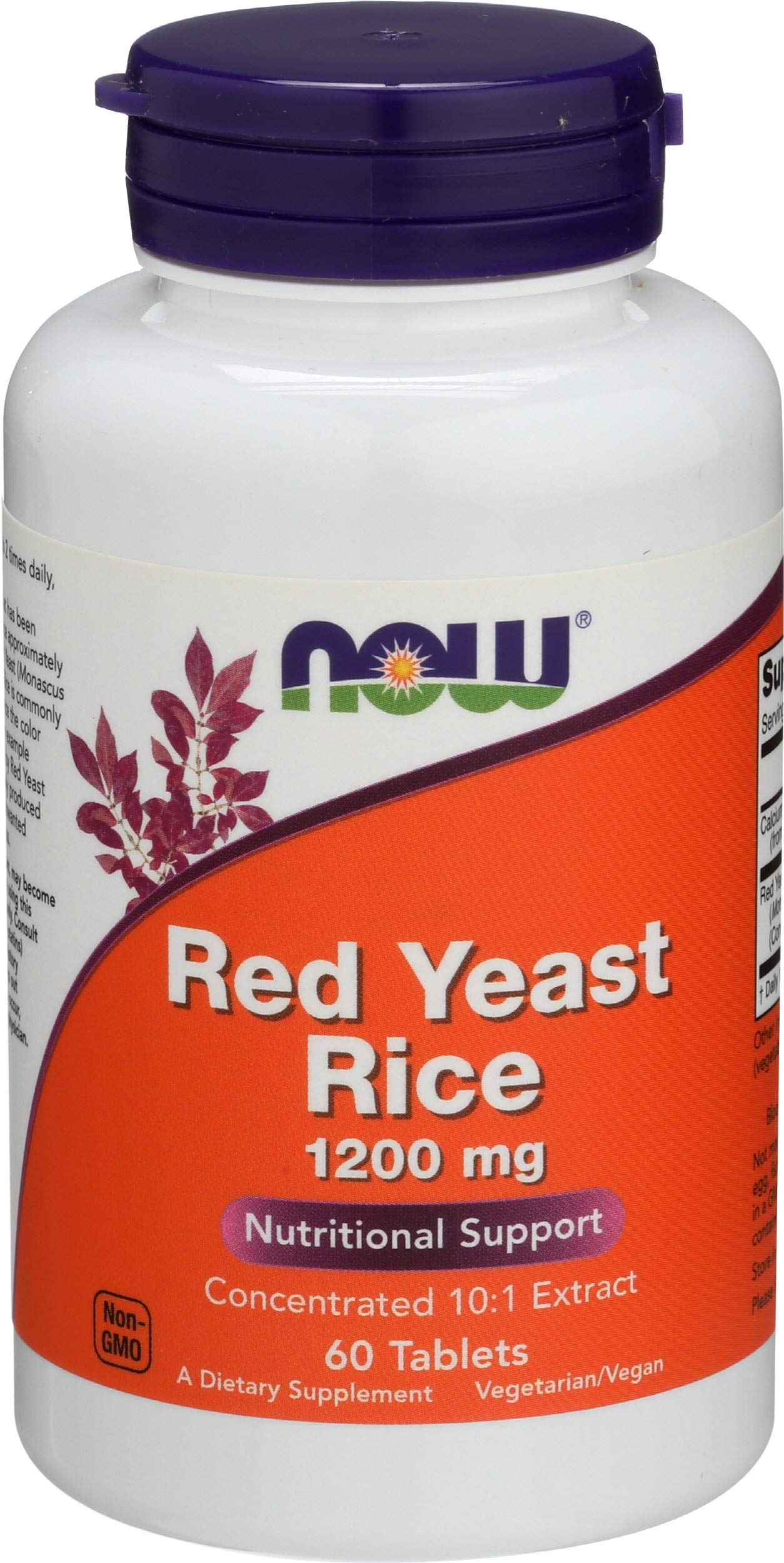 NOW Foods Red Yeast Rice 1200 mg Tablet, 60 Tablets