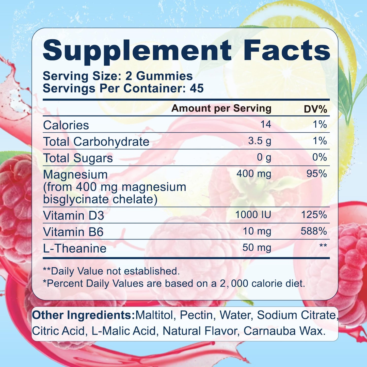 CARE GIFT Magnesium Bisglycinate Gummies 400mg with Vitamin D3, B6 & L-Theanine, Sleep Support, Calm, Muscle Relaxation, Bone Health, 90 Gummies