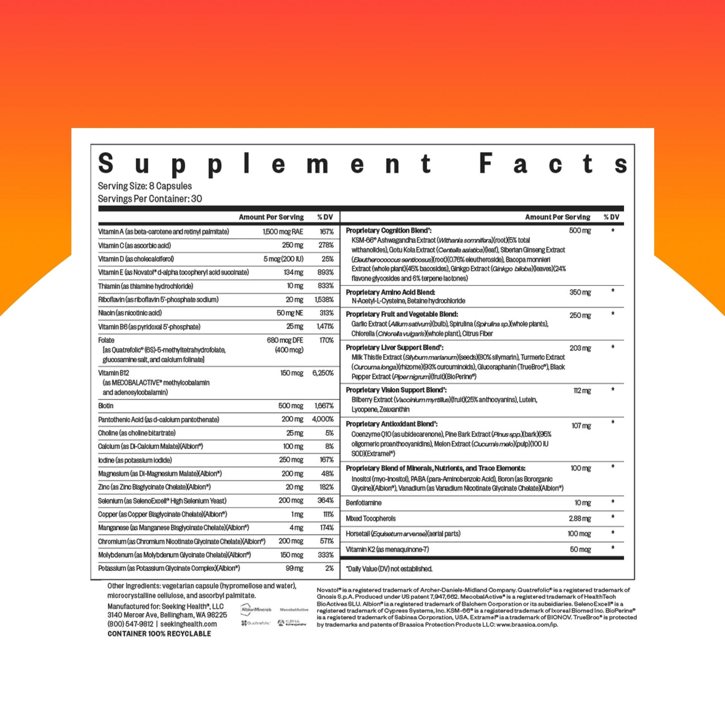 Seeking Health Optimal Multivitamin 240 Capsules