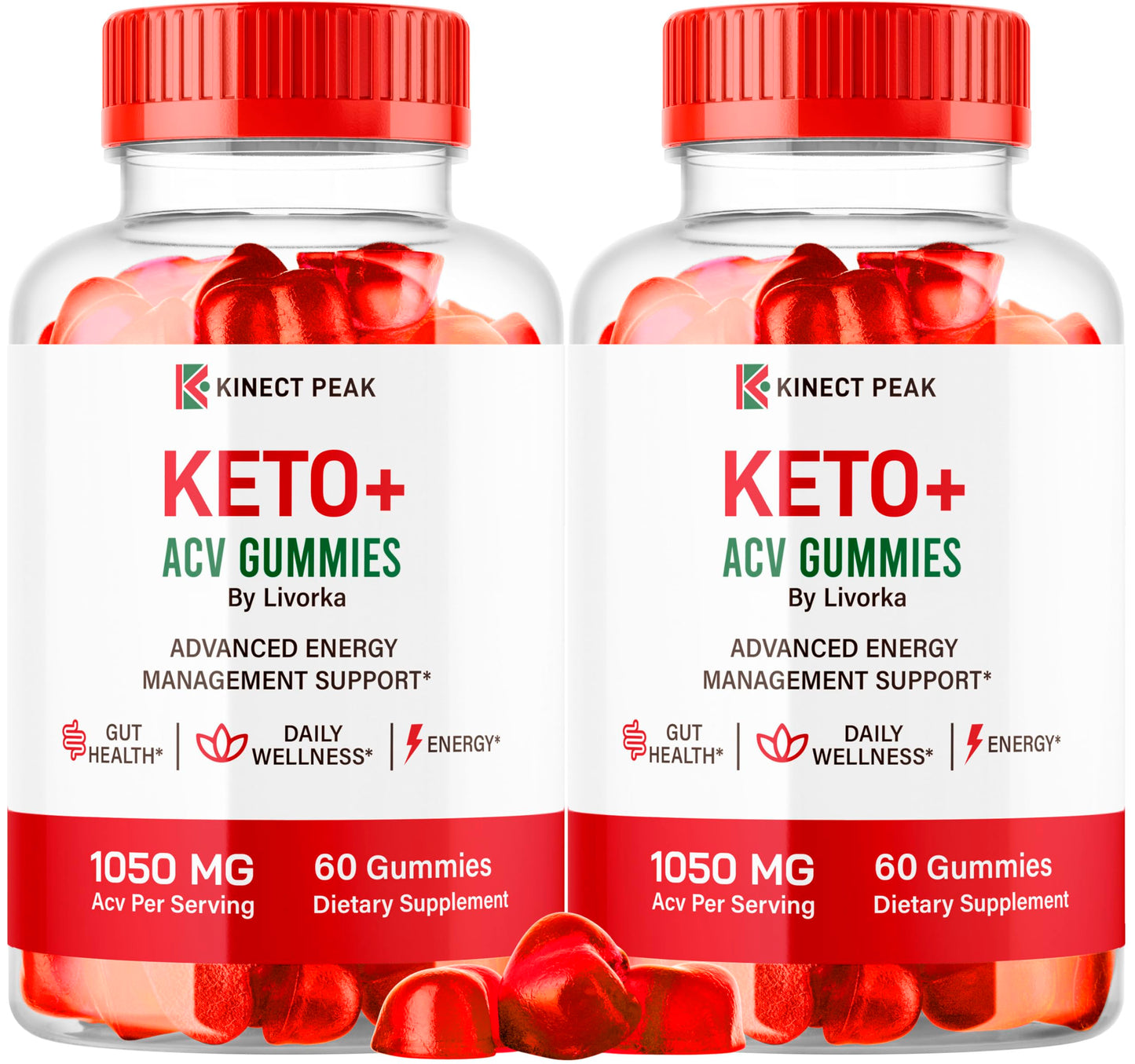LIVORKA Kinect Peak Keto ACV Gummies, 120 Gummies