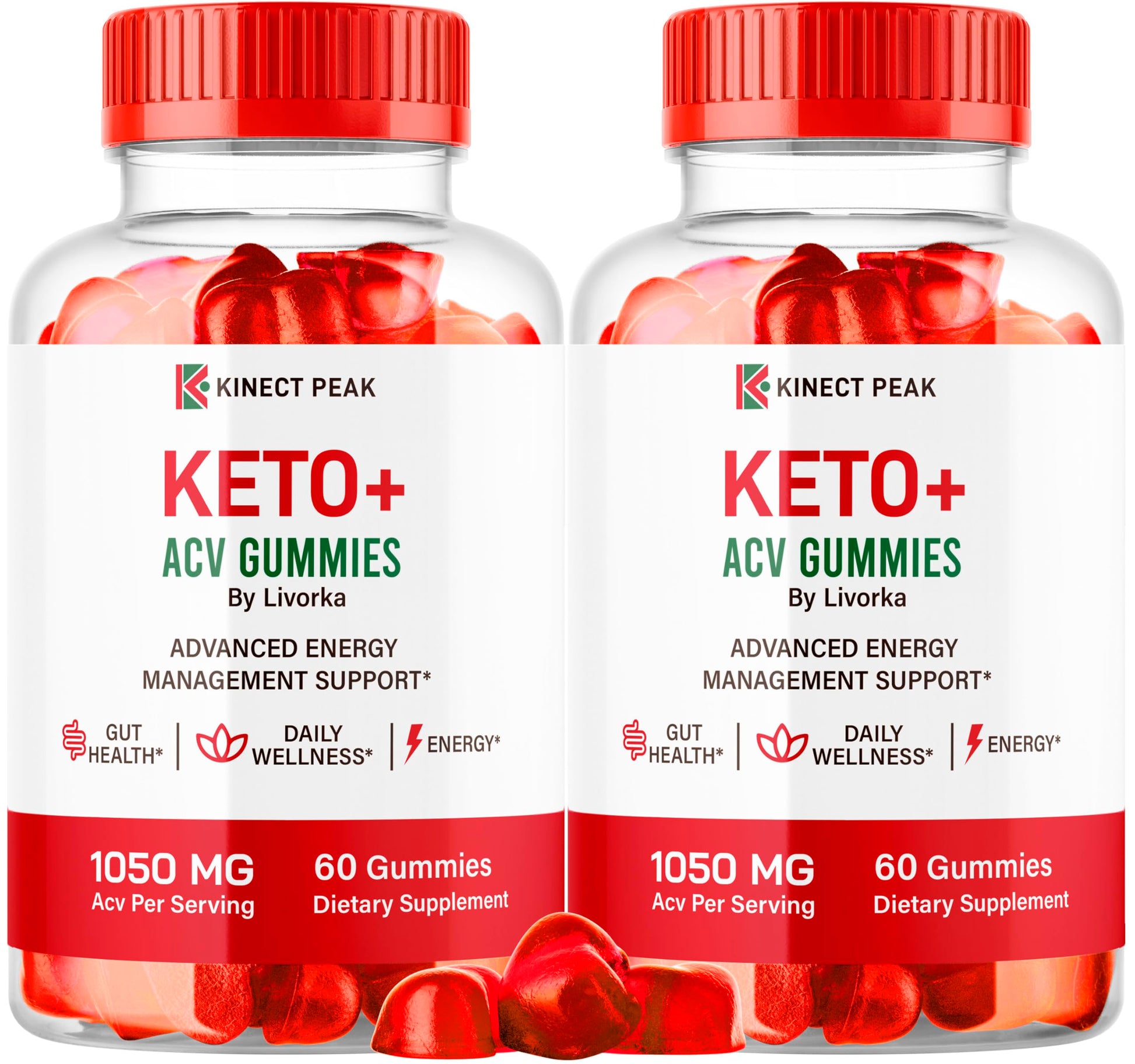 LIVORKA Kinect Peak Keto ACV Gummies, 120 Gummies