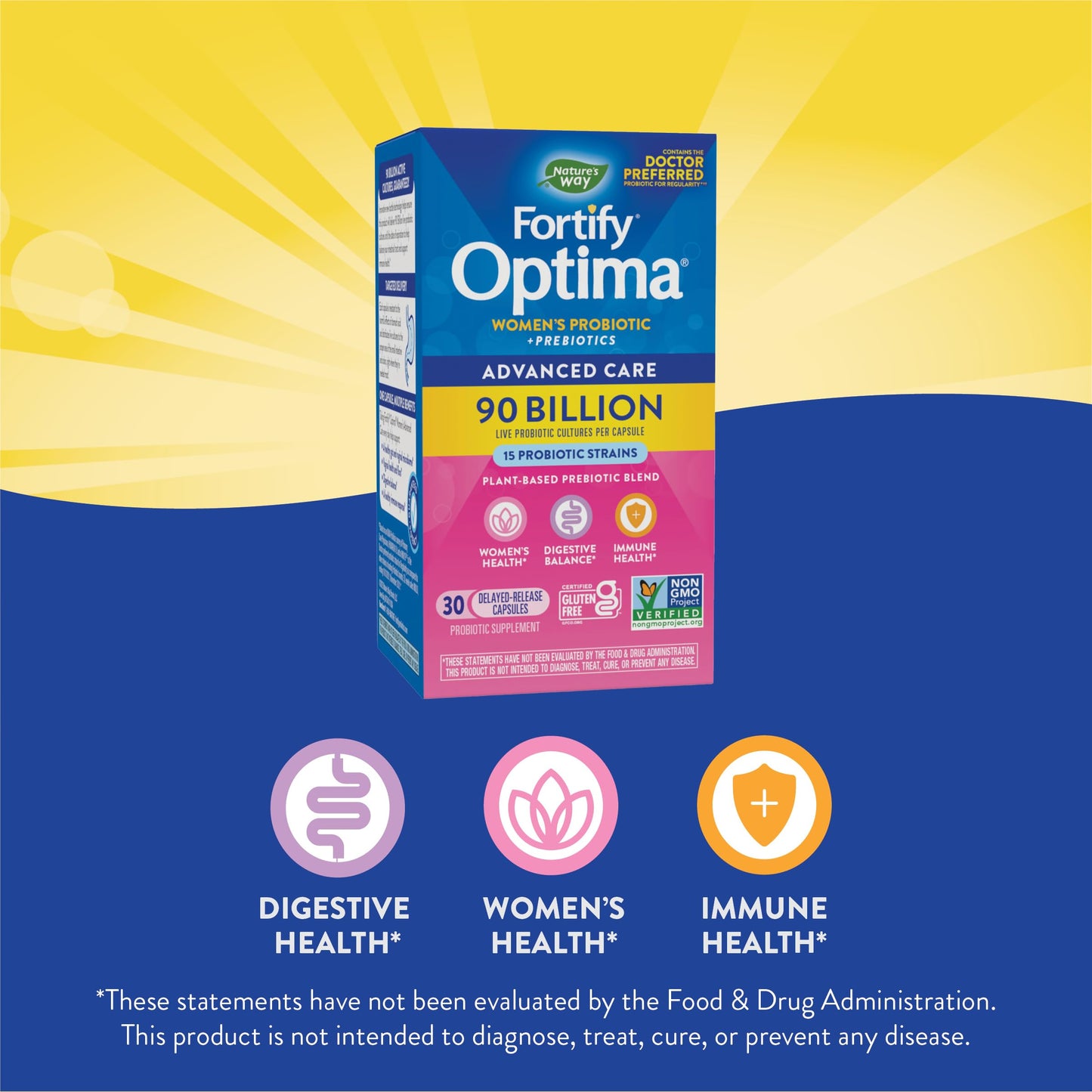 Nature's Way Primadophilus Optima Women's 90 Billion Active Probiotics 30 Capsules
