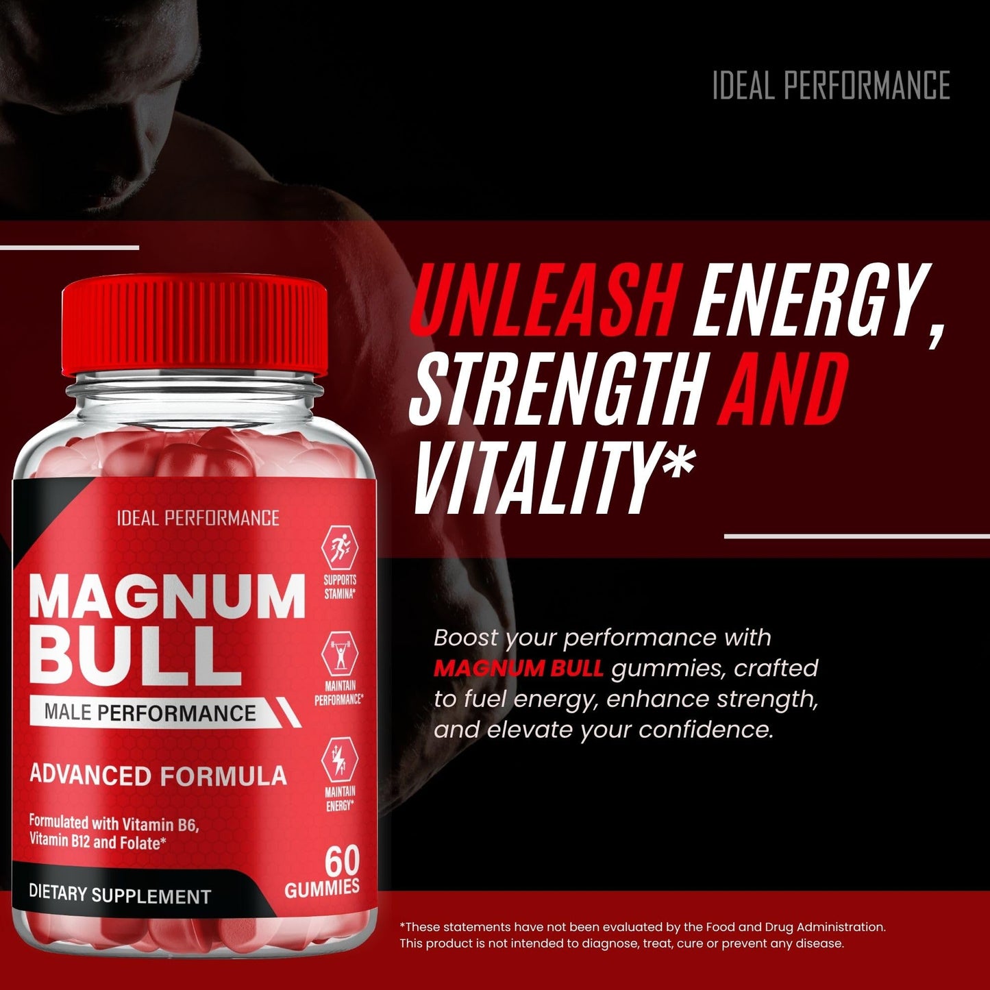 IDEAL PERFORMANCE Magnum Bull Gummies 180 Gummies