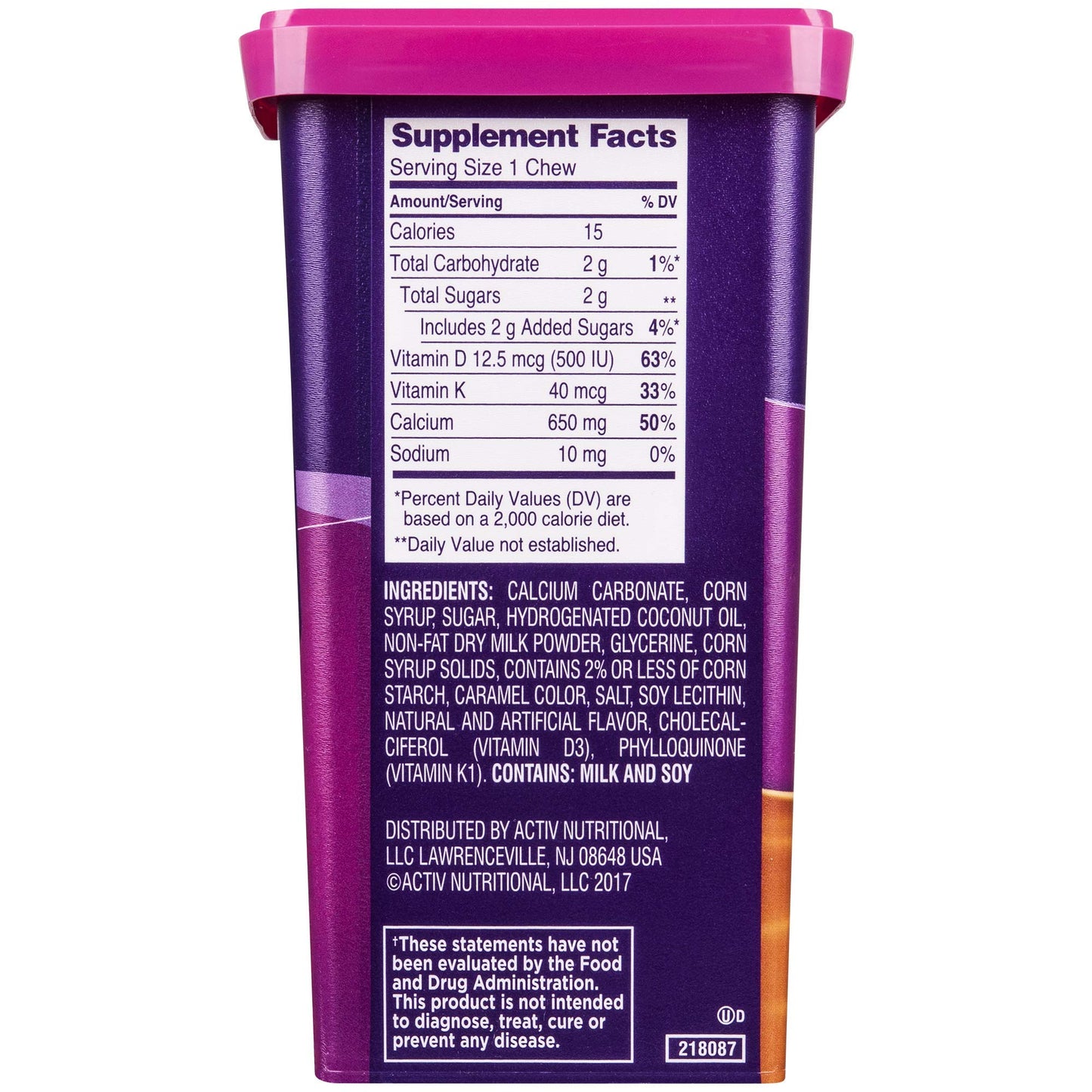 Viactiv Calcium +D Supplement Soft Chews, 100 Count