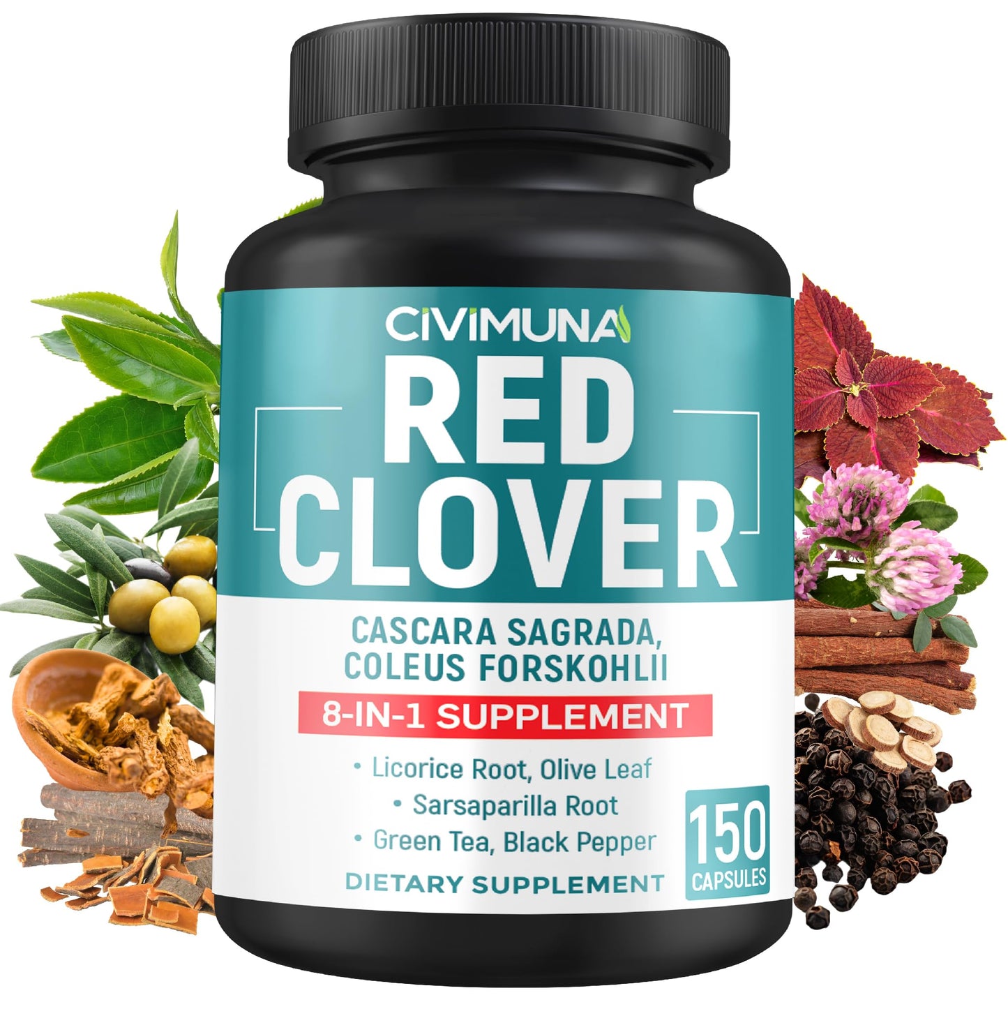 CIVIMUNA Red Clover Extract, 150 Capsules