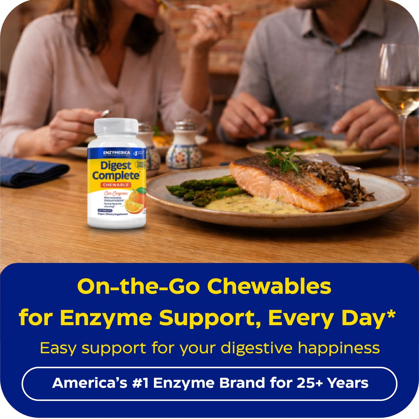 Enzymedica Digest Complete Chewable Digestive Enzyme Supplement, 60 Tablets