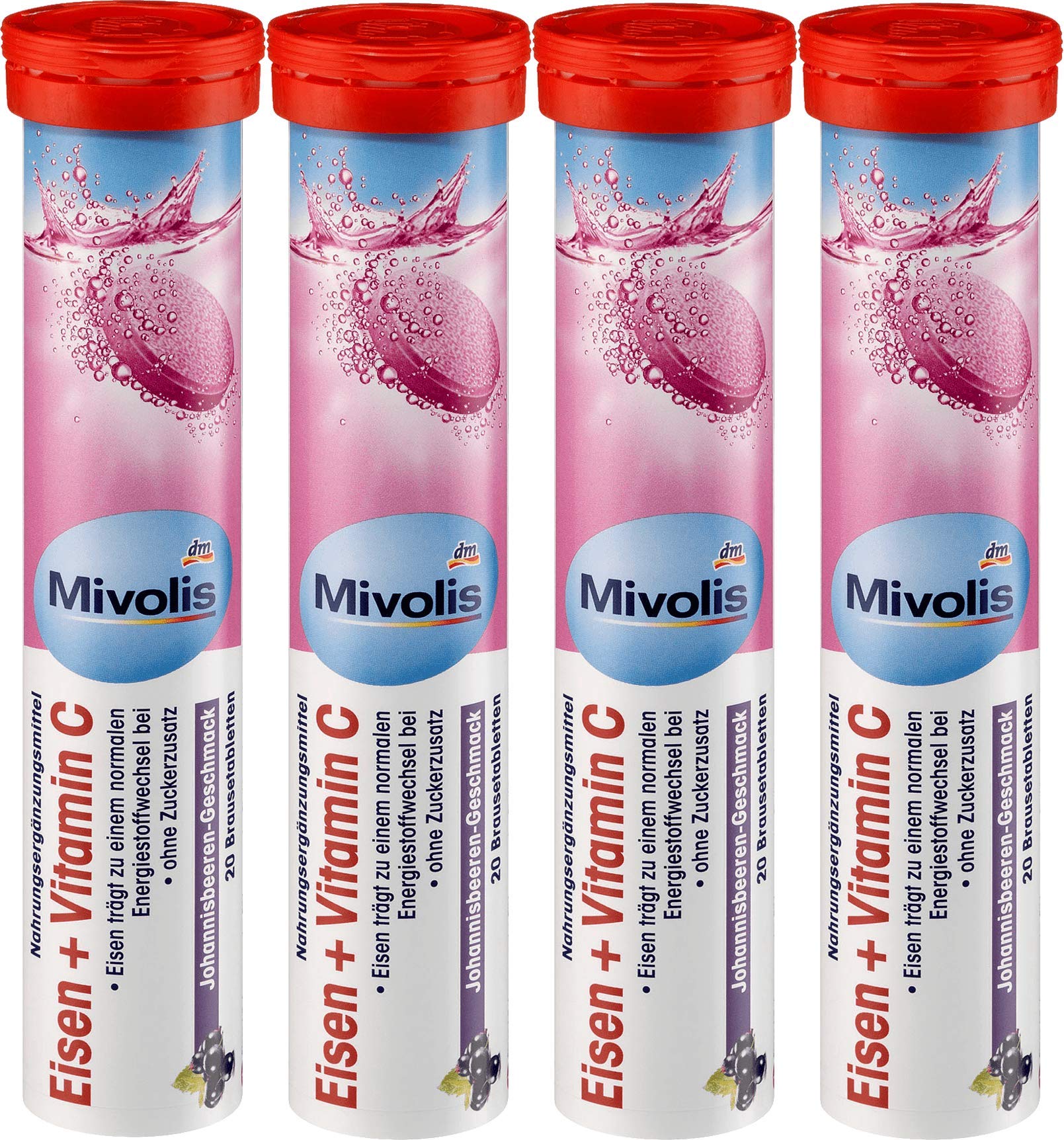 Mivolis Iron + Vitamin C Effervescent Tablets, 80 Tablets