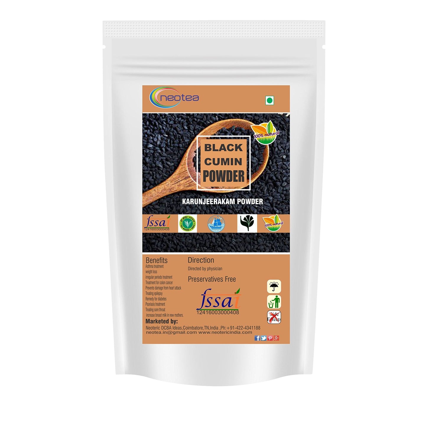 neotea Nigella Sativa Karunjeeragam Powder 10.58 Ounce