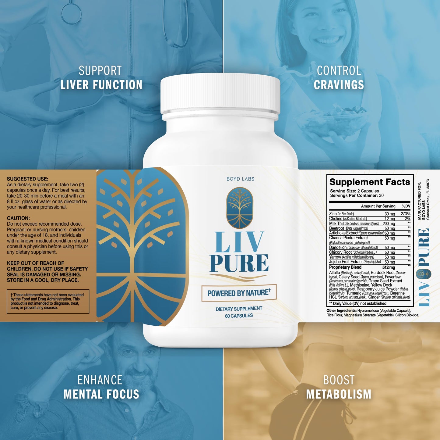 Boyd Labs Liv Pure Liver Support Supplement Powered by Nature Capsules 60 Count