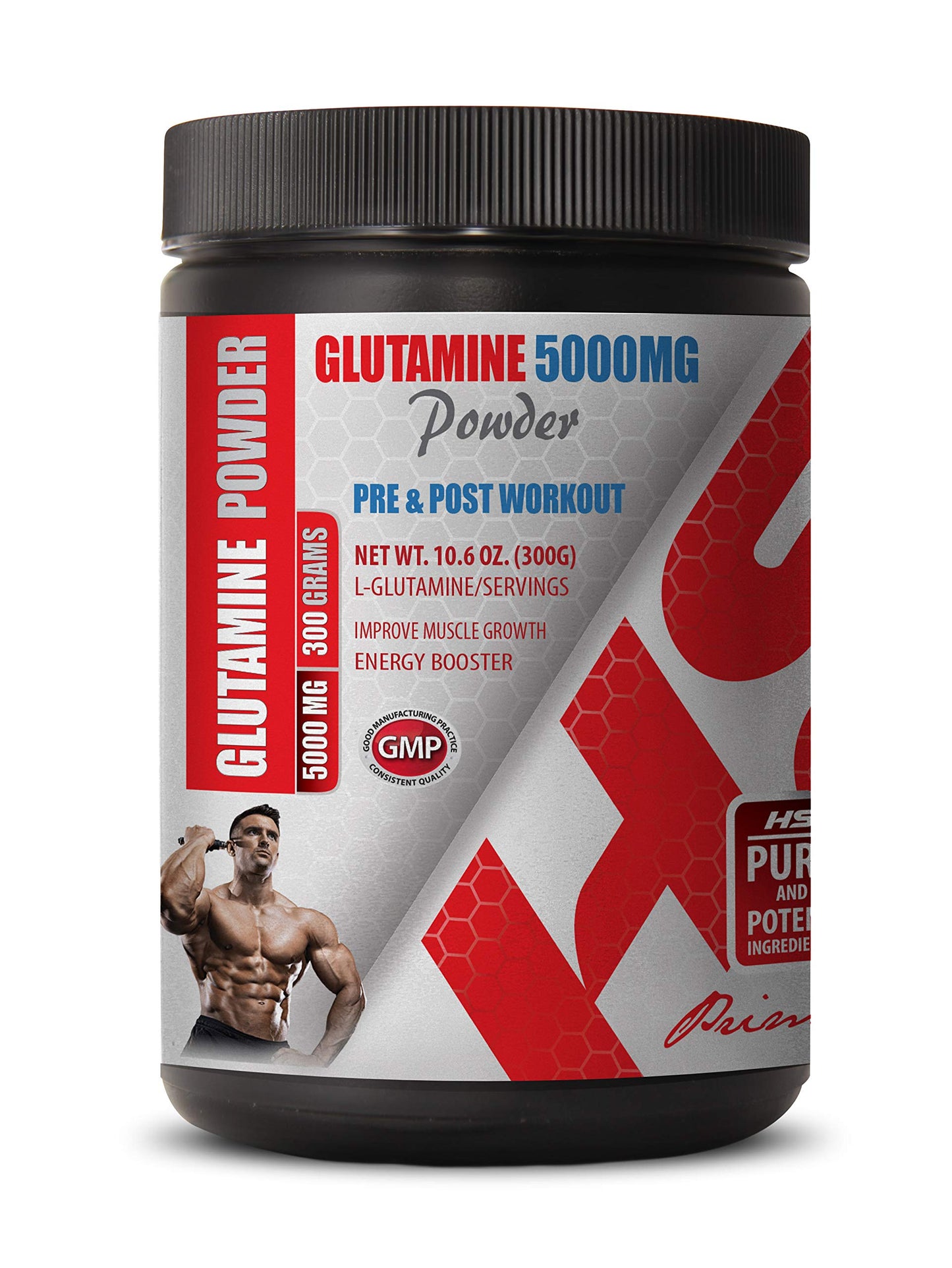 Healthy Supplements LLC Muscle Pump Enhancer - PRE & Post Workout - L-Glutamine Powder 5000MG, 10.58 Ounce
