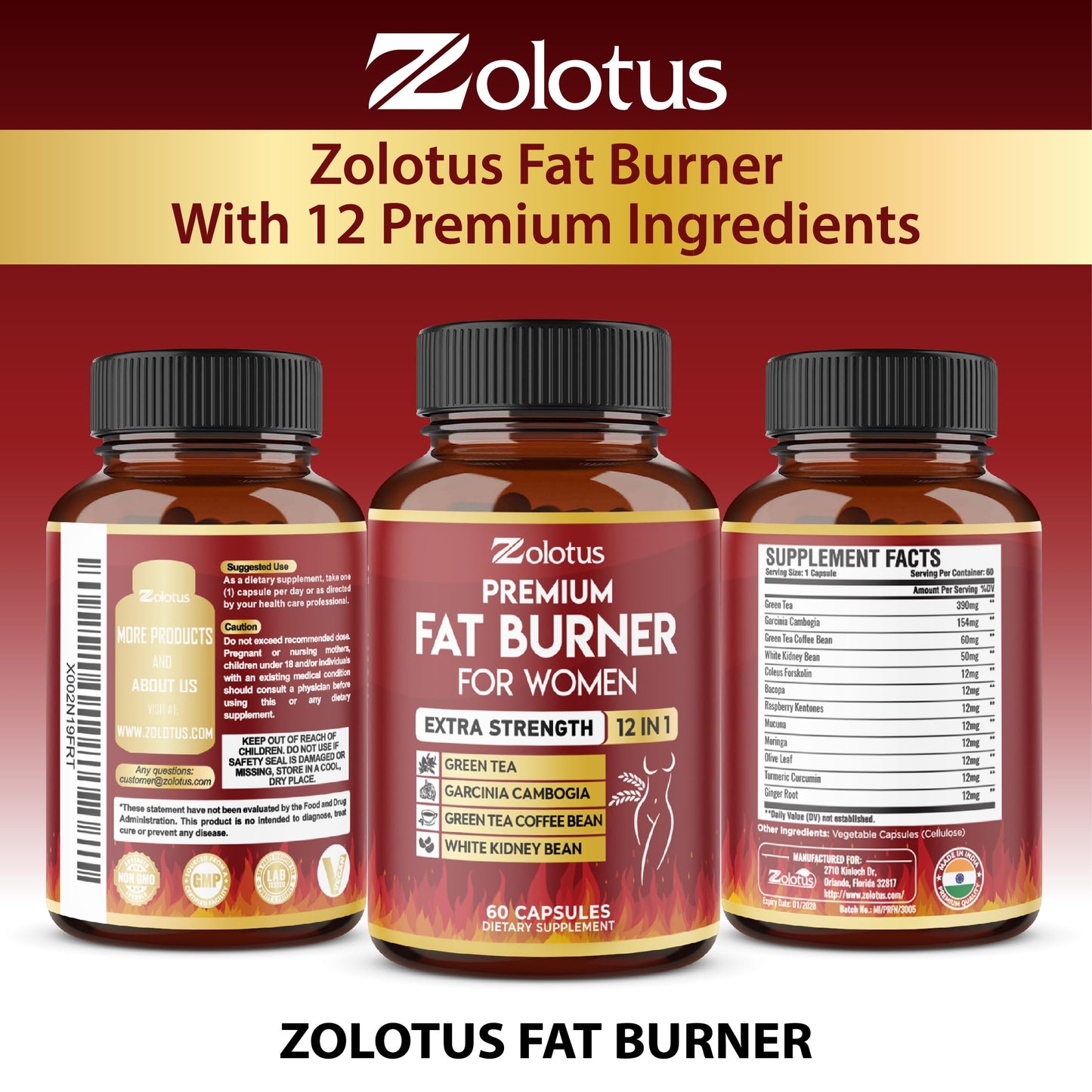 Zolotus Premium Weight Loss Pills for Women Capsules, 60 Count