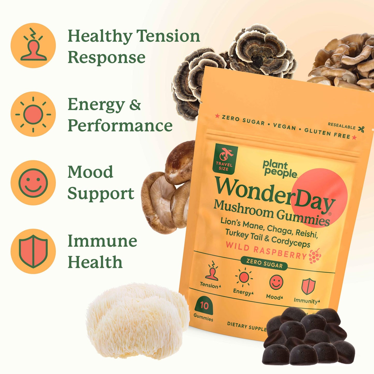 Plant People WonderDay Mushroom Gummies Mini Gummy 10 Count