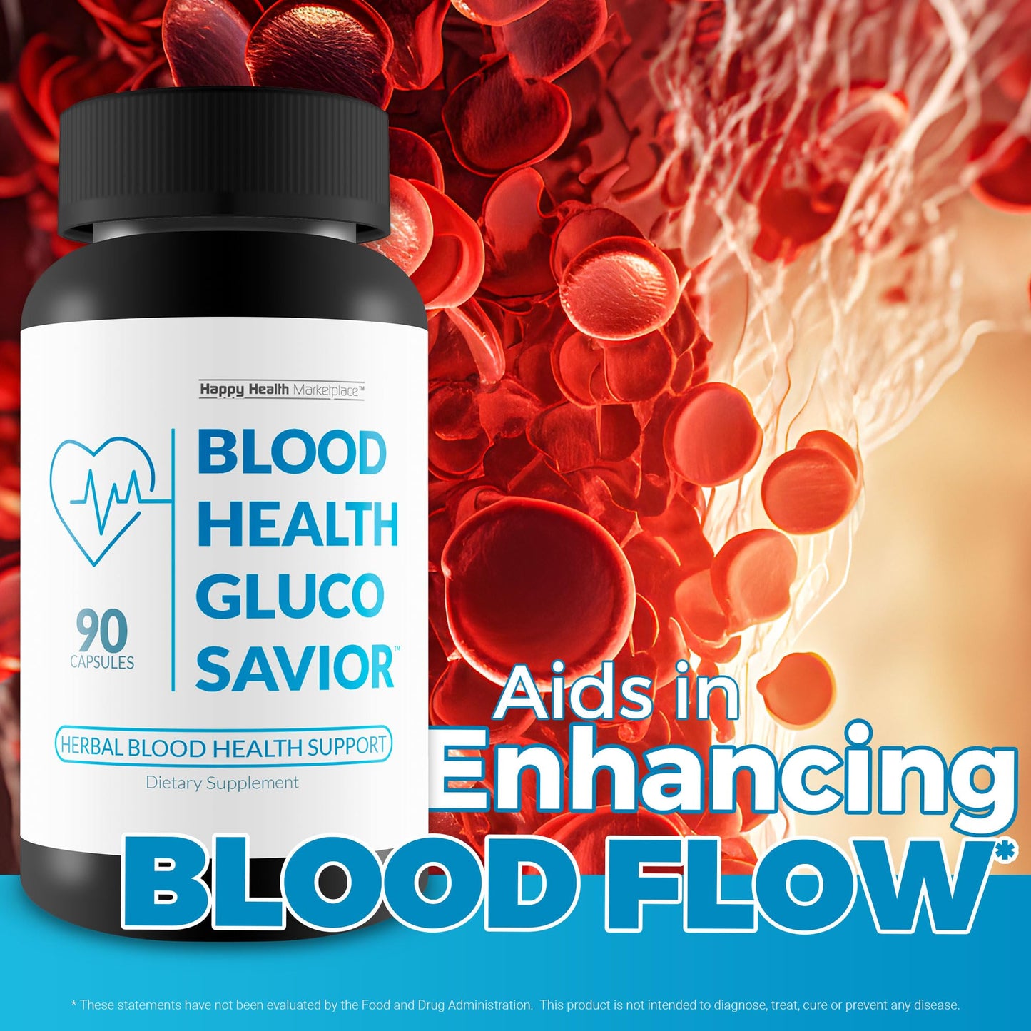 Happy Health Marketplace Gluco Savior Blood Health Capsule, 90 Count