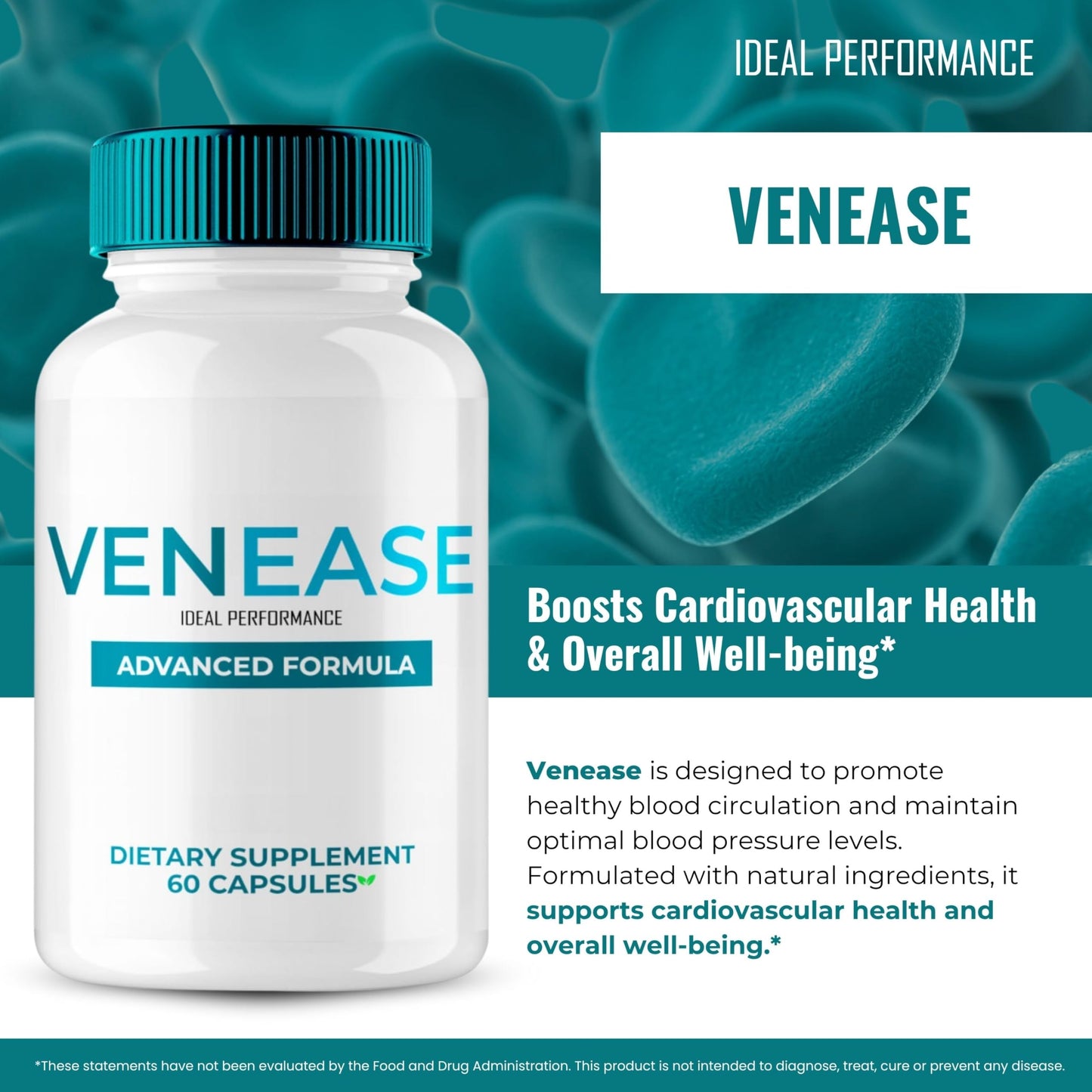 IDEAL PERFORMANCE Venease Advanced Formula Blood Support Capsules, 300 Count