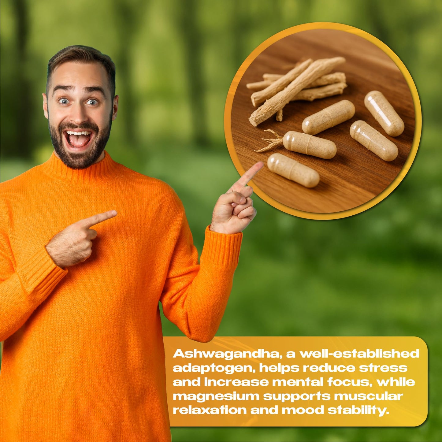 FabLab Ashwagandha, GABA & Magnesium Glycinate Supplement Capsule, 4 Count