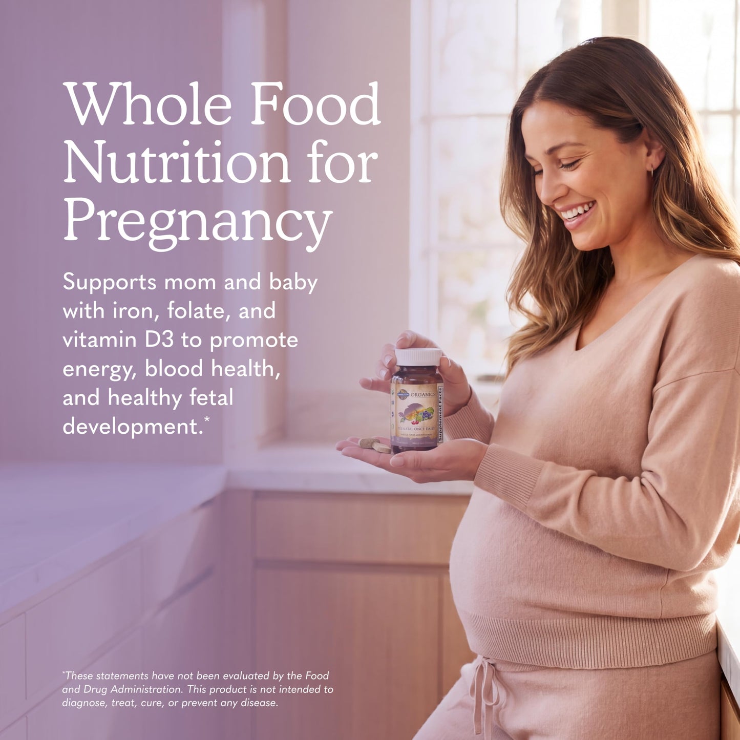 Garden of Life Organics Prenatal Once Daily with Folate, Vitamin C, B6, B12 & D3 – Prenatal Vitamins for Women with Energy Metabolism Support for Healthy Fetal Development, Non-GMO, Vegan, 30 Tablets