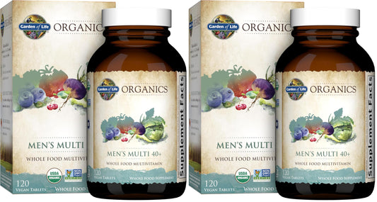 Garden of Life Organics Whole Food Multivitamin - Men 40+ Tablets, 240 Count