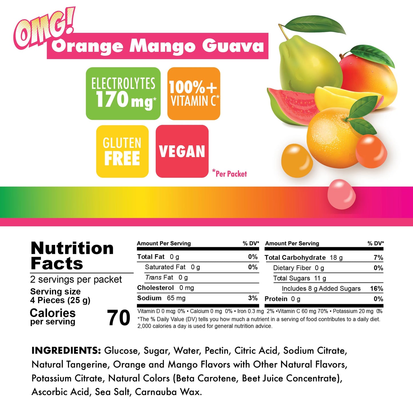 Bonk Breaker Energy Chews with Electrolytes Orange Mango Guava 17.6