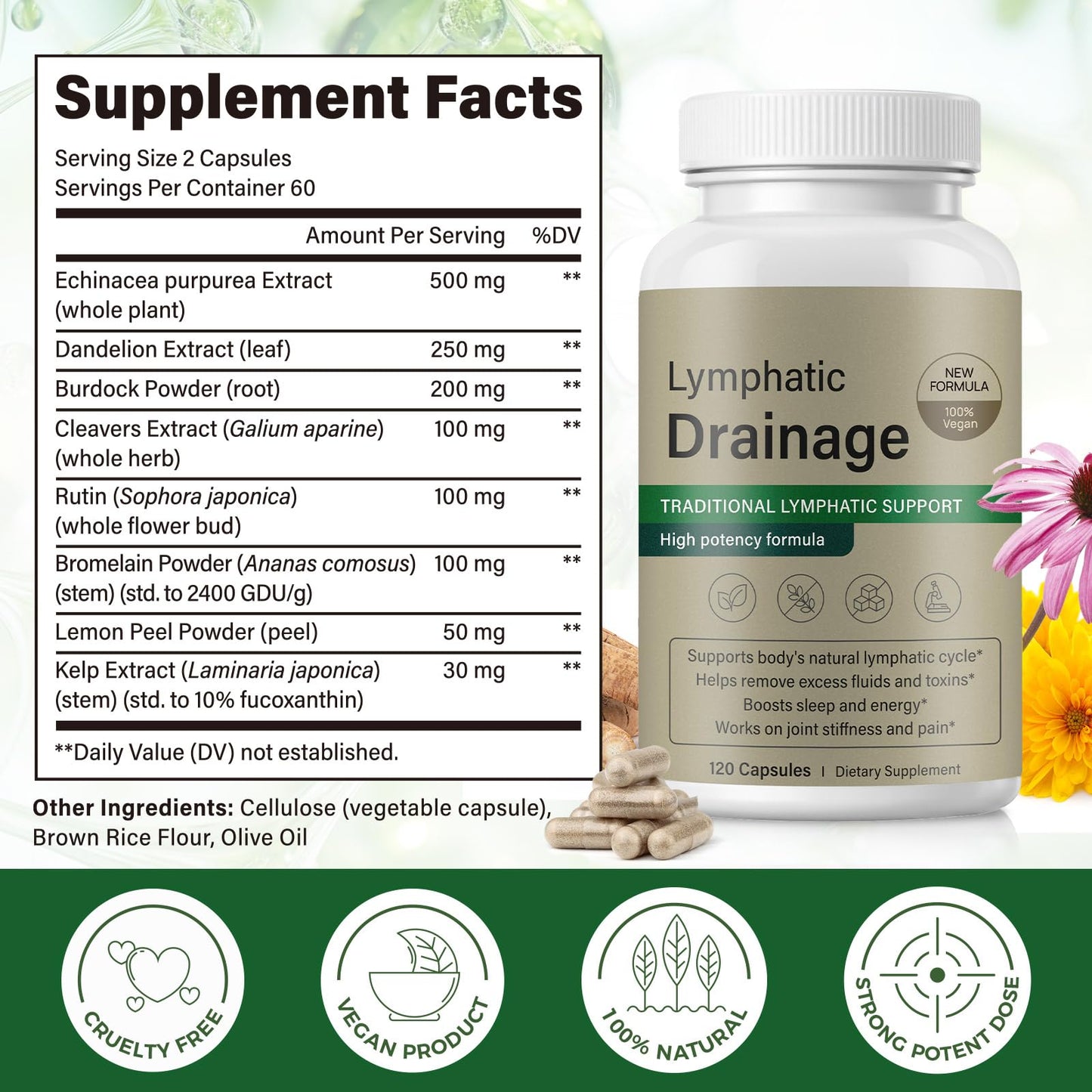 Bivinke Lymphatic Drainage Capsules, 120 Capsules