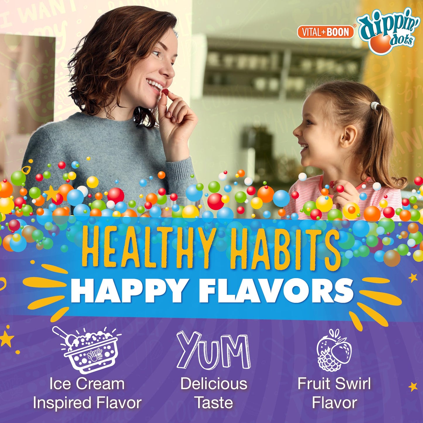 Vital+Boon Dippin' Dots Multivitamin Gummies for Adults, 60 Count