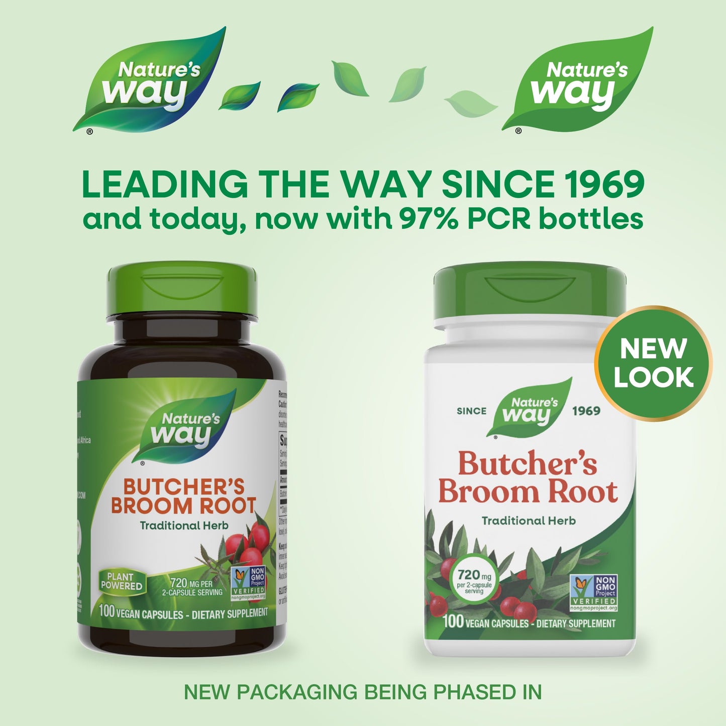 Nature's Way Butcher's Broom Capsule, 720 mg per 2-Capsule Serving, 100 Vegan Capsules