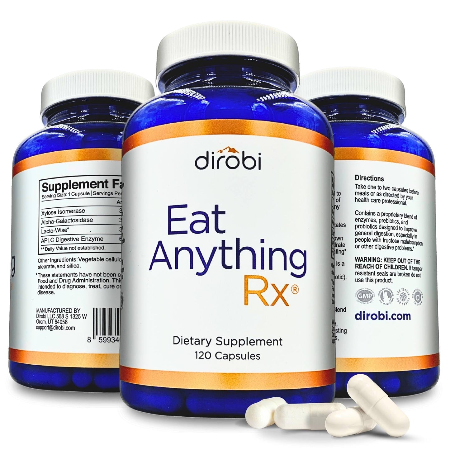Dirobi Xylose Isomerase Fructose Malabsorption Enzymes Capsules 120