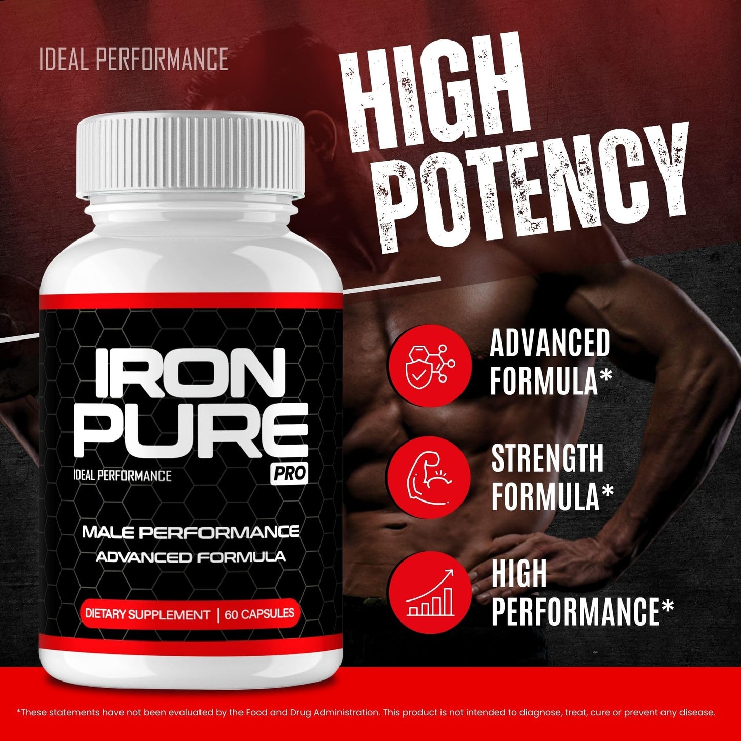 IDEAL PERFORMANCE Iron Pure Supplement Capsules, 120 Capsules