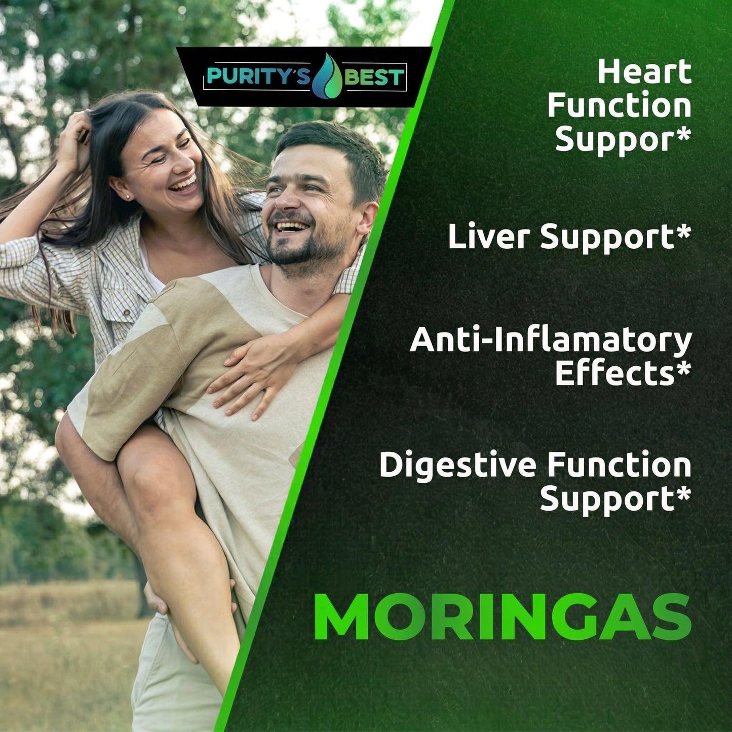 Purity's Best Moringas 50:1 Extract, Concentrated 300 mg Formula with Organic Moringa Leaf, Supports Healthy Energy and Immune Function, 200 Veggie Capsules