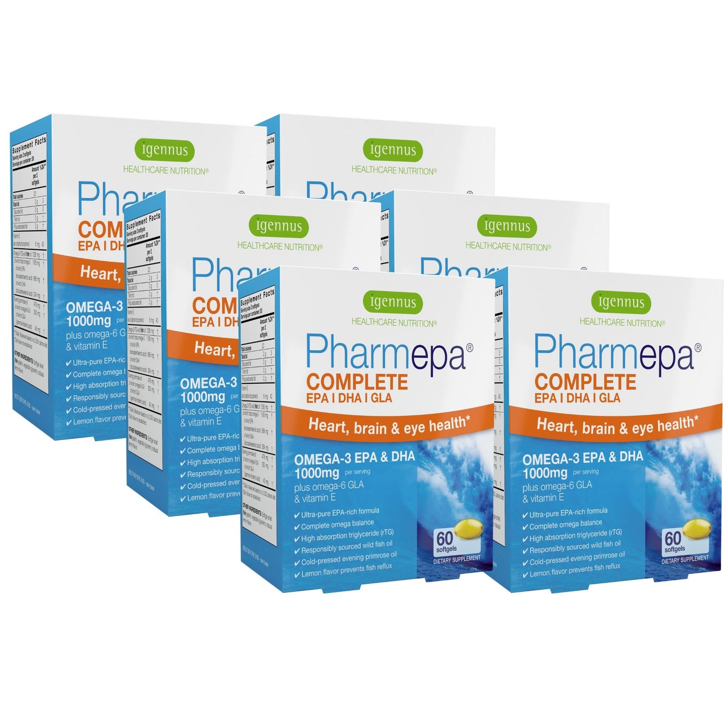 Igennus Healthcare Nutrition Pharmepa RTG Omega 3 EPA DHA Fatty Acids 1000mg, 360 Softgels